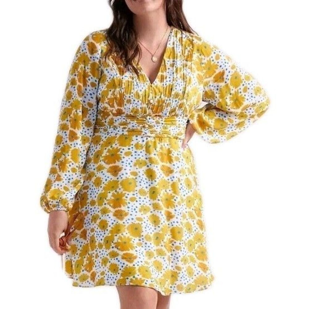 Vera for Anthropologie womens Buttercup Mini Dress Size M floral